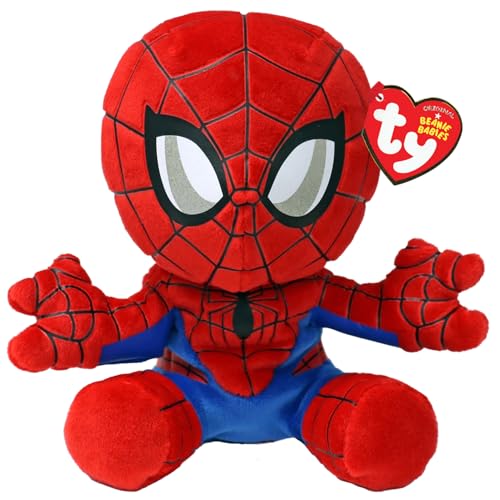 Ty - Marvel Collection, Spiderman, All Your Favorite Heroes in Floppy Version, Soft Plush to Collect, Gift Idea for Young and Old - 20 cm - T44007