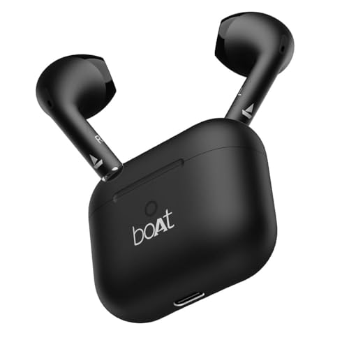 Boat Airdopes Joy, 35Hrs Battery, Fast Charge, IWP Tech, Low Latency, 2Mic ENx, Type-C Port, v5.3 Bluetooth Earbuds, TWS Ear Buds Wireless Earphones