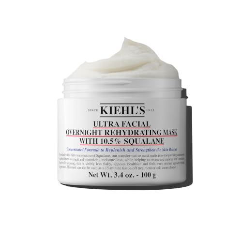 (-38%) KIEHL'S Ultra Facial Overnight Rehydrating Face Mask, 100 g, 24 h feuchtigkeitsspendende Nachtmaske mit 10,5% Squalan, hautberuhigende Gesichtsmaske ohne Parabene und Silikone