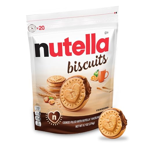 Nutella Biscuits, 20 Count Cookies, Hazelnut Spread with Cocoa, Kids Snacks, 9.7 oz