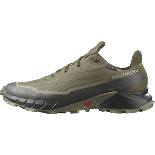 (-32%) Salomon Alphacross 5 Gore-Tex wasserdichte Herren Trail-Laufschuhe, Outdoor-bereit, Wasser- und Wetterschutz, Anhaltender Komfort, Olive Night, 40