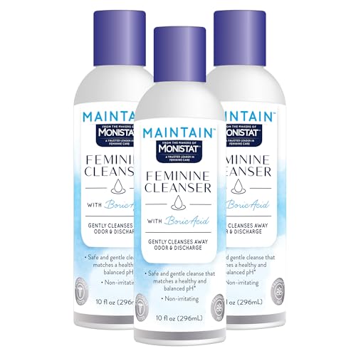 Monistat Boric Acid Feminine Cleanser, Fragrance Free Feminine Wash, 10 Fl Oz, 3 Pack