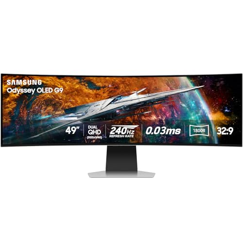Samsung Odyssey OLED G9 49" Curved Gaming Monitor Best Big-Screen Monitor Immersive 32:9 aspect
