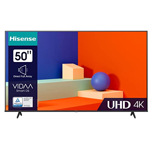 🔥 STARKER PREIS (-43%) Hisense 50E6KT 127cm (50 Zoll) Fernseher, 4K UHD, LED, Smart TV, HDR, Dolby Vision, Triple Tuner DVB-C/S/S2/T/T2, WiFi, Bluetooth, Alexa Built-In, Hotel Mode [2023], schwarz