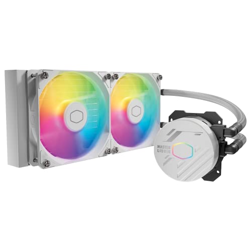 Cooler Master 240L Core AIO CPU Liquid Cooler – 240mm Radiator, 2X ARGB PWM Fans, Patented Gen S Dual-Chamber Pump