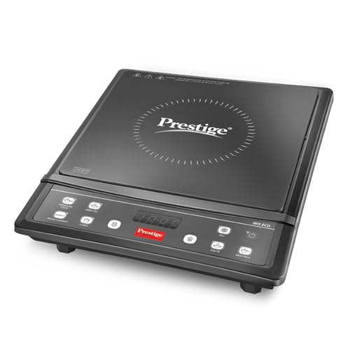 Prestige IRIS ECO 1200 W Induction Cooktop with automatic voltage regulator |Indian Menu option|Power Saver|Timer with User Pre-Set|1 year warranty|Bl