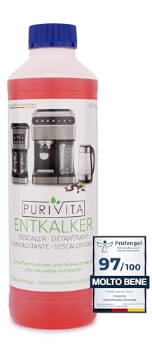 PURIVITA® Universal Descalcificador Máquinas de Café [500 ml] - Anticalcário para máquinas Delonghi, Dolce Gusto, Nespresso, Philips e outras - Limpa cafeteiras
