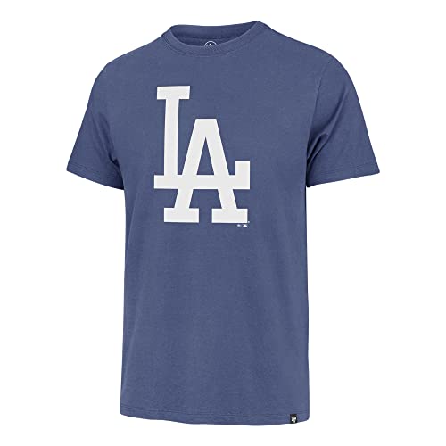 MLB Men's Imprint Match Team Color Primary Logo Word Mark T-Shirt (Los Angeles Dodgers Cadet Blue, Large)