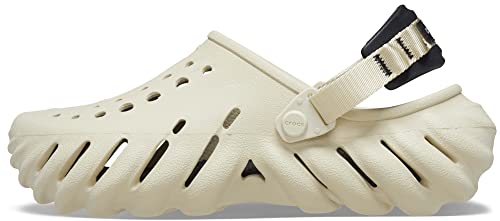 Crocs Unisex-Adult Echo Clogs, Bone/Black, 6 Men/8 Women
