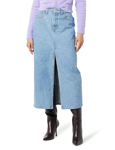 The Drop Women's Dixon Denim Column Skirt, Medium Indigo, L