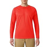SG Edge Men's Activewear Basic Outdoor Series Sun Protection Long Sleeve Shirt,Red,XL