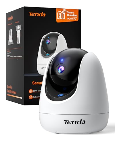 Tenda Pan/Tilt Security Wi-Fi 6 Camera, 2K 3MP Wireless Plug-in Indoor Camera...