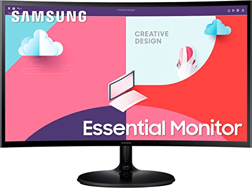 Samsung 24-Inch(59.8cm) FHD, 75 Hz, 1800R Curved 1,920 X 1,080 LED Monitor, VA Panel, Slim Design, AMD Freesync, Game Mode, Flicker Free, HDMI, Audio 