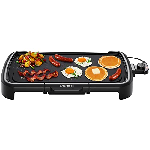 Chefman XL Electric Griddle Removable Temperature Control 10x20 Inch