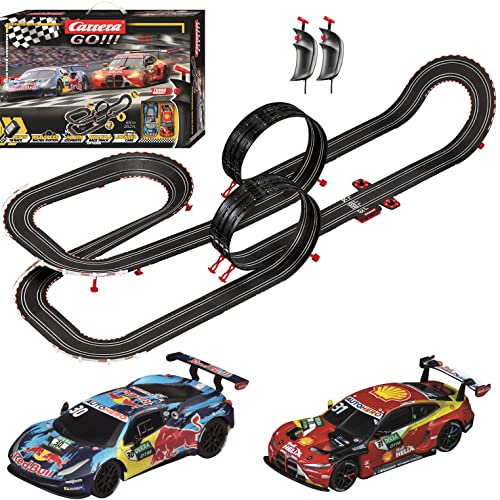 Carrera GO Electric Powered Slot Car Racing Kids Toy Race Track Set 1:43 Scale, DTM High Speed Showdown