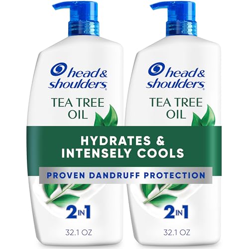 Head & Shoulders 2 in 1 Dandruff Shampoo and Conditioner, Anti-Dandruff Treatment, Tea Tree Oil for Daily Use, 32.1 oz Each, Twin Pack