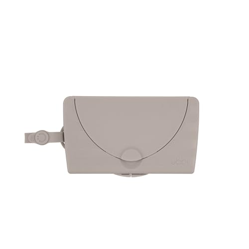 Ubbi On-the-Go Baby Wipes Dispenser, Portable Wipes Container for Travel, Diaper Bag Accessory Must Have for Newborns, Reusable Wipes Holder, Taupe
