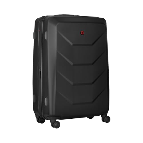 (-57%) WENGER Prymo Large Hartschalenkoffer mit 4 Rollen, Trolley, Groß, 93 (107) l, Sicherheitsschloss, Damen Herren, Reisen Urlaub, Schwarz, 612538