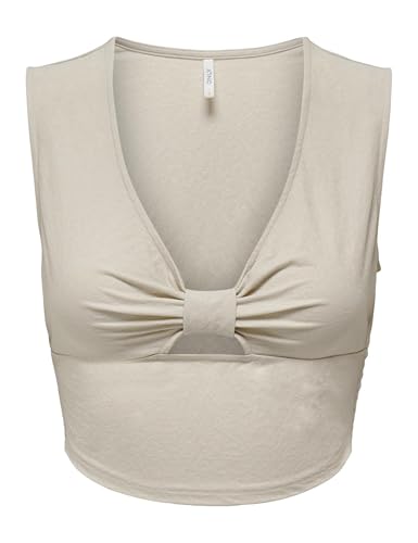 (-58%) ONLY Damen Onljany S/L Twist JRS Top, Grau, L EU