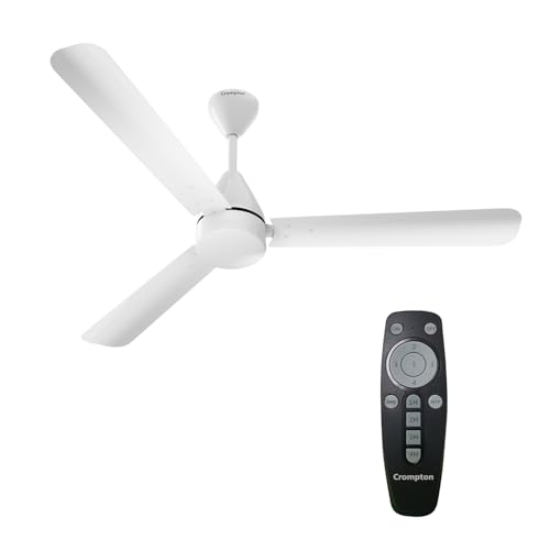 Crompton Energion Hyperjet 1200mm BLDC Ceiling Fan | Point Anywhere Remote Control | BEE 5 Star Rated Energy Efficient | Superior Air Delivery | Anti-