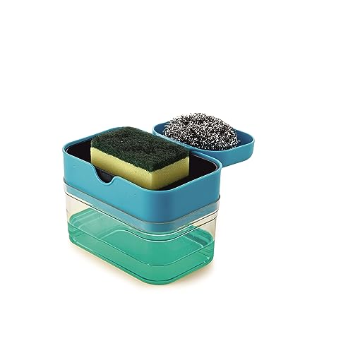 Plastic Premium Soap Dispenser 2 in 1-Ss Scourer&Sponge with Scrubber,Assorted