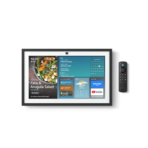 Amazon Echo Show 15 (newest model), Full HD 15.6 kitchen hub for home organization, with built-in Fire TV and Alexa