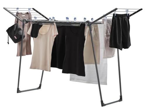 (-31%) Leifheit Wäscheständer Pegasus 150 Solid Slim Black, 55cm schmaler Trockner