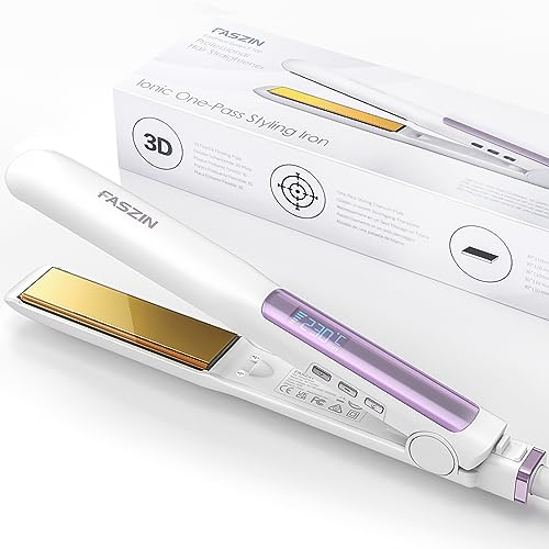 🔥 SELTEN SO GÜNSTIG (-60%) Faszin Haarglätter, 15 Sekunden schnelles Aufheizen, Haarglätter mit negativen Ionen aus reinem Titan für geschmeidiges Haar, breite Platten geeignet für dickes und feines Haar, für Frauen geeignet