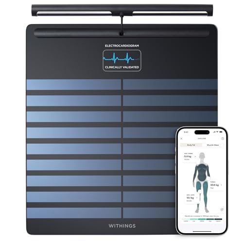 WITHINGS Body Scan - Connected WiFi Scale to Improve Your Health, BIA Personal Scale, Body Composition Analysis, Body Fat, Muscle Mass, Water Percentage