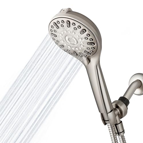 Waterpik ShowerClean Pro Hand Held Shower Head High Pressure Rinser With Built-in Power Jet -Wash, Shower -Cleaner In Brushed Nickel, QCM-769ME