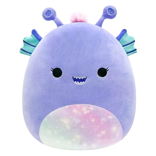 Squishmallows Originaux 30cm Roboyo l'extraterrestre à l'eau Violette, Ajoute Roboyo à Ton équipe, Peluche Ultra Douce, Noir