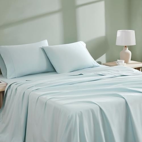 Linen Closet Organic Cotton Aqua Full Sheet Set 4 Piece Set