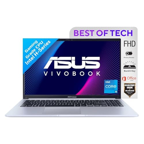ASUS Vivobook 15, Core i5-12500H 12th Gen, 15.6" (39.62 cm) FHD, 60Hz, Thin and Light Laptop (16GB RAM/512GB/Windows 11/Office 2021/Silver/1.7 kg), X1