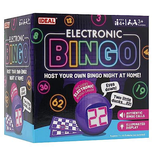 Ideal | Electronic Bingo: Host Your own Bingo Night at Home! | Family Games | 3+ Players | Ages 8+