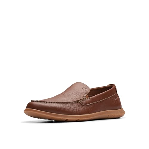Clarks Men's Flexway Step Moccasin, Light Brown, 12