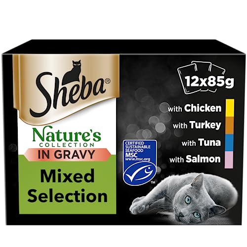 SHEBA Natures Collection Cat Pouches Poultry Collection in Jelly, Pack of 4 x (12x85g)