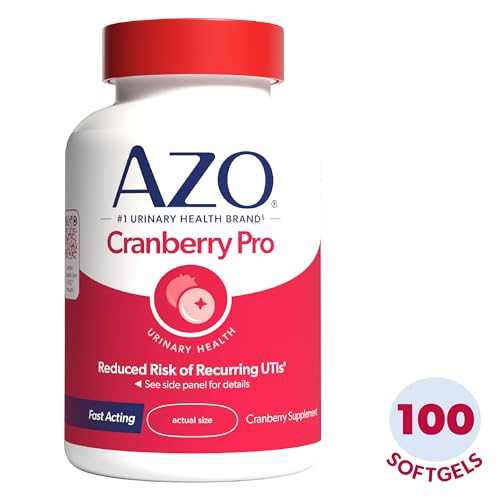AZO Cranberry Pro, Cranberry Pills for Women & Men, 600mg Pacran, Made with Concentrated Whole Fruit Cranberry Powder to Help Cleanse and Protect The Urinary Tract*, Sugar Free, Non-GMO, 100 Softgels