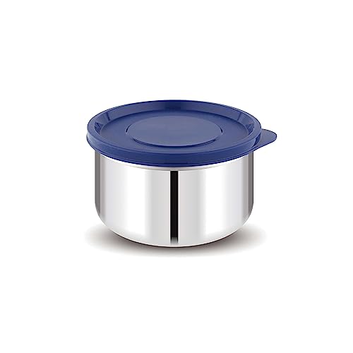 Attro Prime Stainless Steel Single Wall Storage Containers Airtight & Leak Proof Containers for Office Use, School, Picnic, 550 ml - Blue