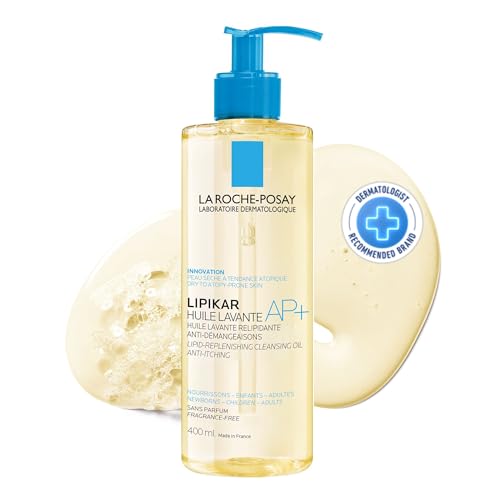 La Roche-Posay Lipikar AP+ Gentle Foaming Cleansing Oil, Gentle Oil Cleanser for Face and Body Formulated with Niacinamide, Long-Lasting 24-hour Hydration, Fragrance-Free & Soap Free