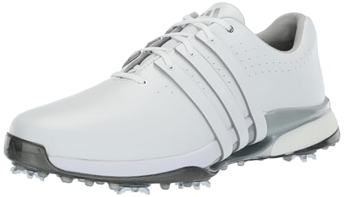 adidas Men's Tour360 24 Golf Shoes, Footwear White/Silver Metallic, 10.5