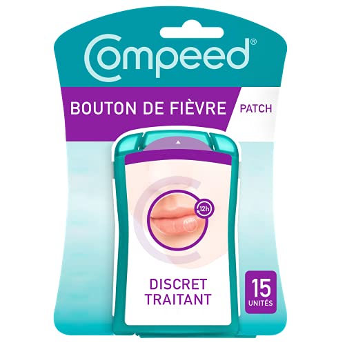 Compeed - Patch Bouton de Fièvre - Discret Pour un Traitement Rapide - Soins Jour et nuit qui accélèrent la guérison - 15 patchs Anti-boutons de fièvre - Format (1,5 x 1,5 cm)
