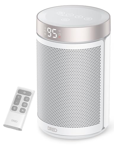 Dreo Aquecedores de ambiente para uso interno, aquecedor portátil com termostato, temporizador 1-12H, modo ecológico e modo de ventilador, aquecimento de segurança rápida de cerâmica PTC de 1500W para