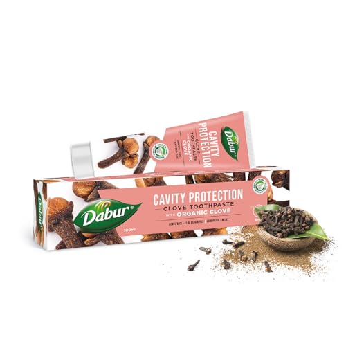 (-12%) Dabur Bio-Zahnpasta mit Nelken 100 ml – Frischer Atem und Kariesschutz, Zahncreme stärkt das Zahnfleisch, reduziert Empfindlichkeit, für tägliche Mundpflege