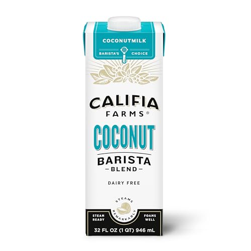 Califia Farms - Coconut Barista Blend Coconut Milk, 32 oz, Shelf Stable, Dairy Free, Plant Based, Vegan, Gluten Free, Non GMO, Creamer
