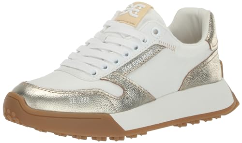 Sam Edelman Layla Sneaker Off White/Molten Gold 7.5 Medium