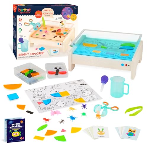 Battat Education – Tracing Light Box for Kids – Sensory Light Up Board – Educational Toys for Toddlers – Includes Double – Sided Tracing Cards – Bright Explorer