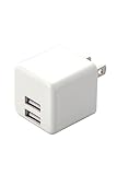 エレコム USB充電器 USB コンセント 合計12W (5V/2.4A) 2ポート USB-A コンパクト 折りたたみ式プラグ [iPhone15、Androidなど各種対応] ホワイト EC-AC3912WH