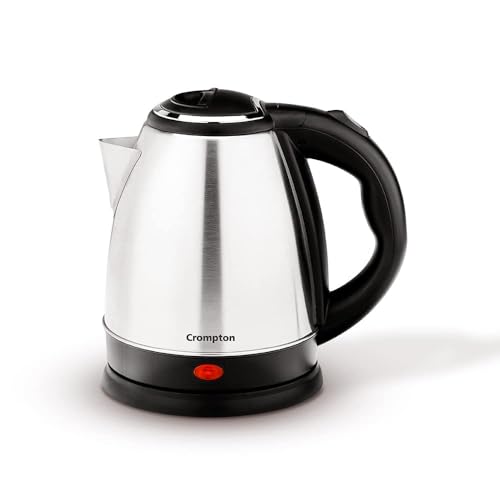 Crompton Insta Delite 1.5L SS Electric Kettle with 1500W power | Stainless steel body | Soft grip handle | LED indicator | 360-degree swivel base | Au