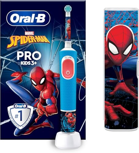 (-69%) Oral-B Pro Kids 3+ Spiderman Elektrische Zahnbürste Kinder, Blau/Rot