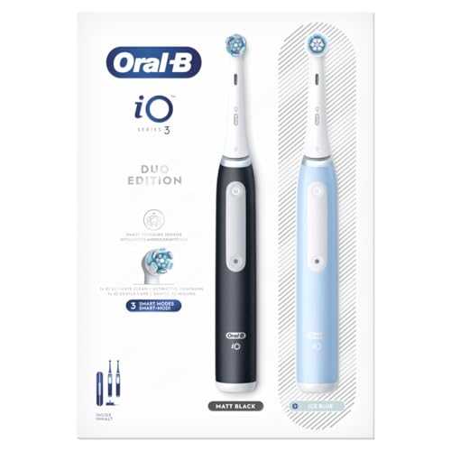 (-58%) Oral-B iO Series 3 Elektrische Zahnbürste, Doppelpack, Schwarz/Blau